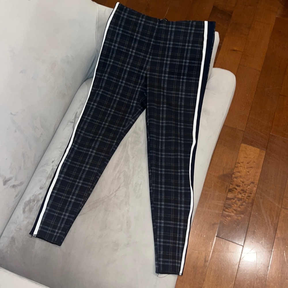 Zara Plaid Stretchy Pants (No zipper) Size XL